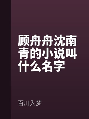 顾舟舟沈南青的小说叫什么名字